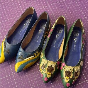 RARE Read Description Jeffrey Campbell Size 7.5 Whale and Owl flats.